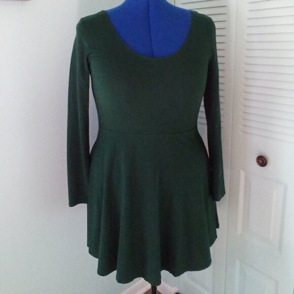 FOREVER21+ 1X COTTON FIT N FLARE SCOOP NECK LONG SLEEVES LOW BACK STRETCHY COMFY - Picture 1 of 8